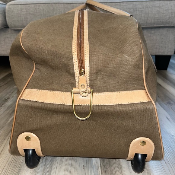 Tramontano Napoli Italian Leather Large Roller Duffel Bag Brown/Tan - Picture 16 of 16